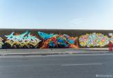 Evento de graffiti 'Fondo Negro' en el dique de La Curra, puerto de Cartagena.