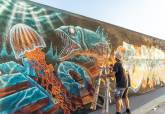 Evento de graffiti 'Fondo Negro' en el dique de La Curra, puerto de Cartagena.