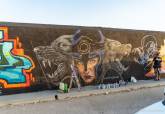 Evento de graffiti 'Fondo Negro' en el dique de La Curra, puerto de Cartagena.