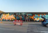Evento de graffiti 'Fondo Negro' en el dique de La Curra, puerto de Cartagena.