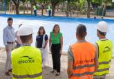 La alcaldesa Noelia Arroyo visita el CEIP Beethoven de Cartagena.