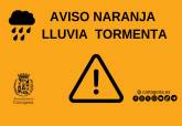 Aviso naranja lluvia y tormenta.