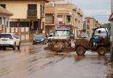 Trabajos de limpieza en las zonas afectadas por las fuertes lluvias