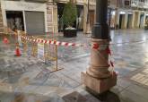 Instalaci�n de la estructura de Teselas en la calle del Carmen 