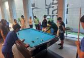 El Club Billar C. Cartagena con alumnos del IES Mediterr�neo. Programa ADE