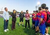 Visita al campo de la Deportiva Minera, estadio �ngel Celdr�n, que estrena iluminaci�n