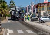 Inicio de trabajos renovaci�n pavimento asfaltado avenida Bruselas pol�gono Cabezo Beaza. Mayo, 2026.