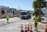 Inicio de trabajos renovaci�n pavimento asfaltado avenida Bruselas pol�gono Cabezo Beaza. Mayo, 2026.