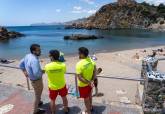 Socorristas en Cala Cortina. Plan de vigilancia en playas. Junio, 2026.