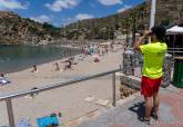 Socorristas en Cala Cortina. Plan de vigilancia en playas. Junio, 2026.