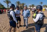 Polic�a Local, Protecci�n Civil. Playas de Cartagena. Unidad Acu�tica. Im�genes de Playa Honda, julio 2026.