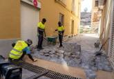 Avance de las obras de Morería Baja con calle Cantarerías