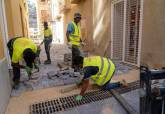 Avance de las obras de Morería Baja con calle Cantarerías