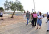 Visita a las obras de renovaci�n de pistas deportivas en el colegio Vicente Medina de Los Dolores