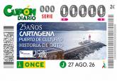 La ONCE lleva el 25 aniversario de Cartagena Puerto de Culturas a toda Espa�a en su cup�n del 27 de agosto de 2026