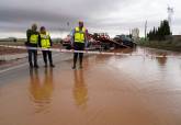 Aviso rojo lluvias en Cartagena. 2 octubre 2026. Alcaldesa acude a Cruce de Las Ca�as para conocer estado de carreteras.