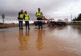 Aviso rojo lluvias en Cartagena. 2 octubre 2026. Alcaldesa acude a Cruce de Las Ca�as para conocer estado de carreteras.