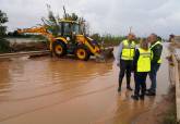 Aviso rojo lluvias en Cartagena. 2 octubre 2026. Alcaldesa acude a Cruce de Las Ca�as para conocer estado de carreteras.