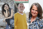 Nerea P�rez de las Heras, Alejandro Palomas e Isabel San Sebasti�n, este viernes en la Feria del Libro
