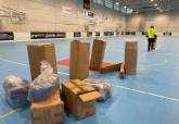 Acopio de material para equipar pabell�n Cabezo Beaza. Imagen tomada a las 16 horas de este 17 de cotubre de 2026.