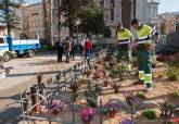 Visita del alcalde a los trabajos de acondicionamiento de la Plaza de la Merced
