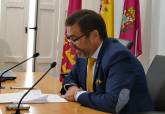 El alcalde durante sus declaraciones sobre el balance del primer a�o de gobierno
