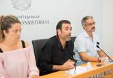 El alcalde Jos� L�pez durante la rueda de prensa sobre el Mar Menor