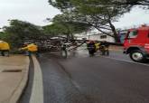 Actuaciones de la Polica Local y Bomberos durante el episodio de fuertes lluvias