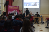 Beatriz Berrocal, finalista del Premio Hache 2025, conversa con alumnos del colegio Narval