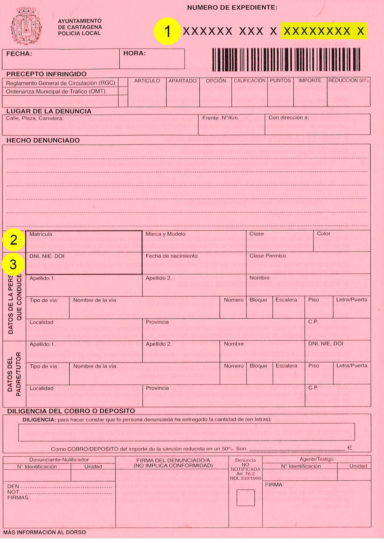 Ejemplo boletn de denuncia